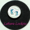 Baby Feet Circle Floating Charm, blue