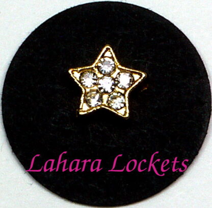 Star Floating Charm, gold, gems