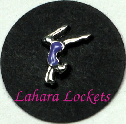 This floating charm is of a gymnast doing a handstand.