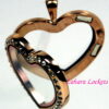 Memory Locket Heart, large, rose gold finish with crystals - Image 3