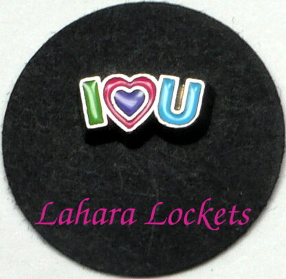 I Heart U Floating Charm, pastel