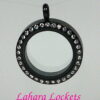 Memory Locket, medium, black finish with crystals