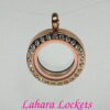 Memory Locket, small, rose gold finish with crystals