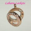 Memory Locket, small, rose gold finish with crystals - Image 3