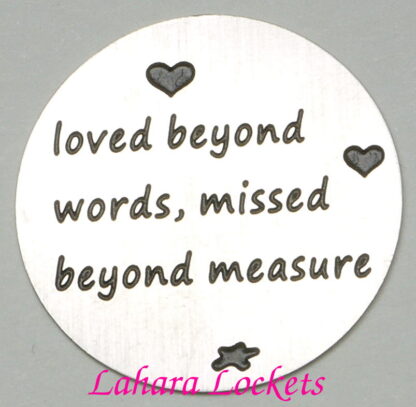 Loved Beyond Words, Missed Beyond Measure Locket Plate, large