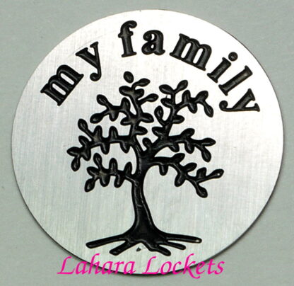 My Family Locket Plate, silver, large