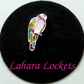 This floating charm is a parrot with yellow and blue wings. Compatible with all memory lockets.