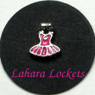 This floating charm is a pink tutu.