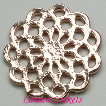 Flower Locket Plate, rose gold, large