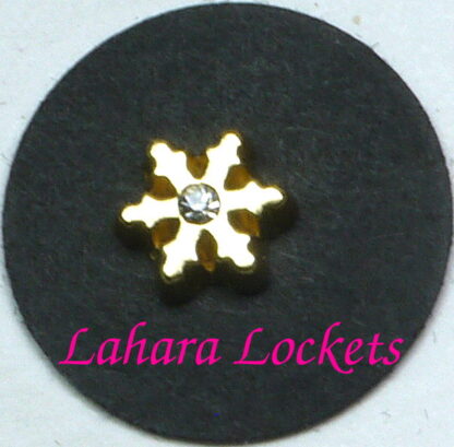 Gold Snowflake Floating Charm