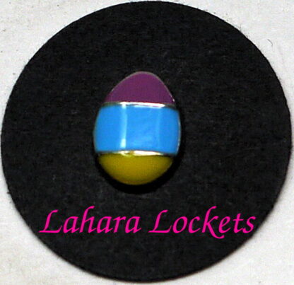 Easter Egg Floating Charm, with 3 stripes